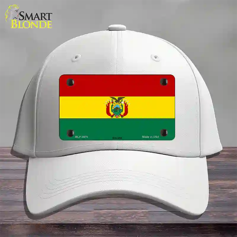 Bolivia Flag Novelty License Plate Hat Cotton / White