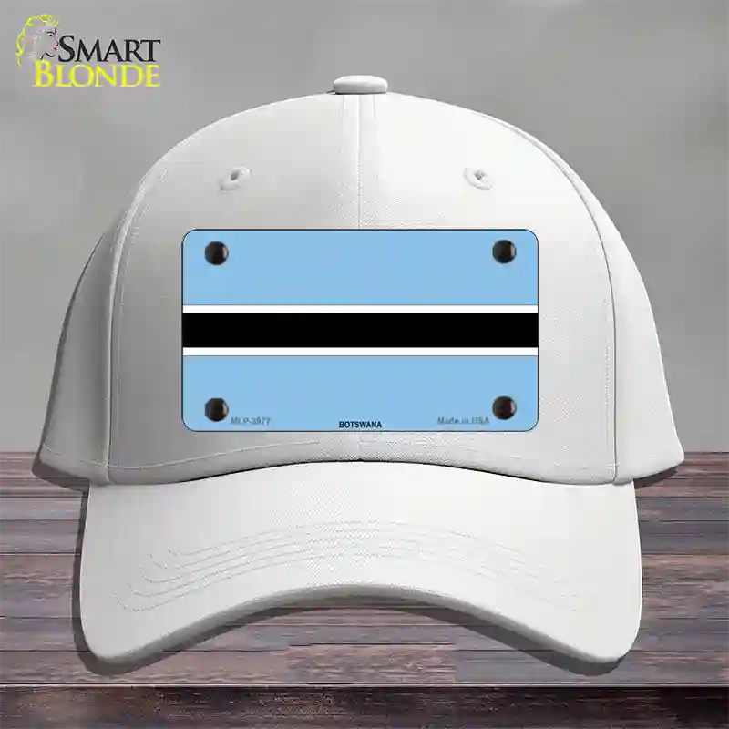 Botswana Flag Novelty License Plate Hat Cotton / White