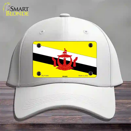 Brunei Flag Novelty License Plate Hat Cotton / White