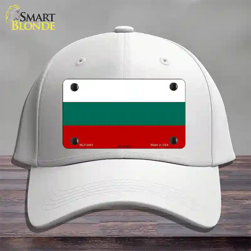 Bulgaria Flag Novelty License Plate Hat Cotton / White