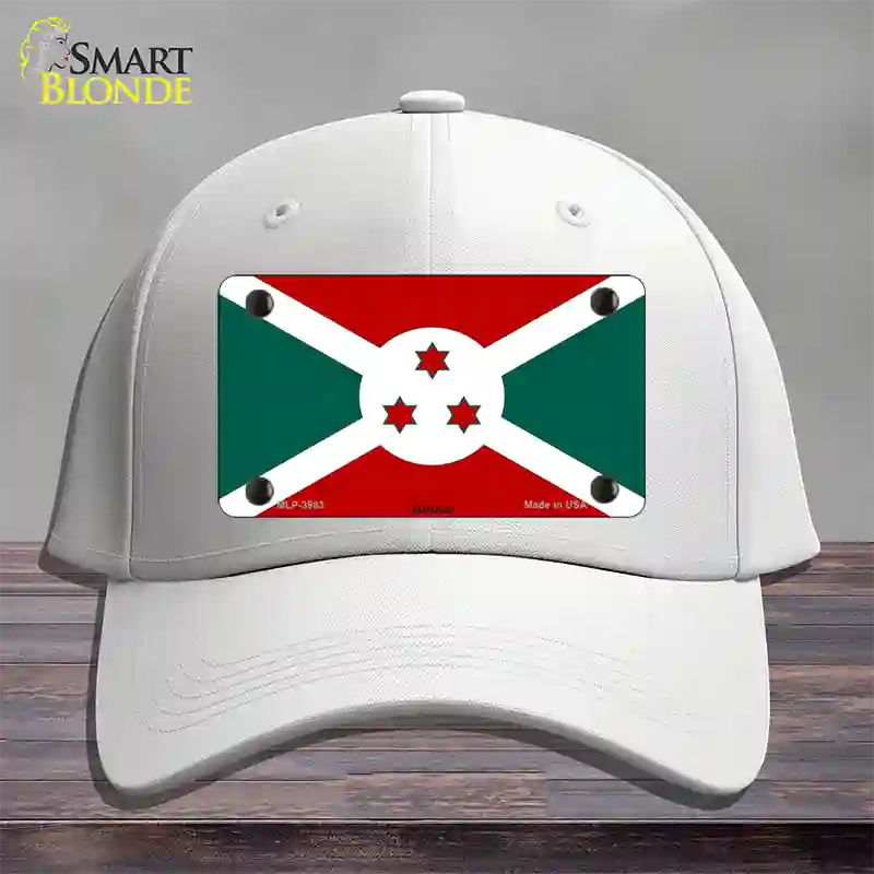 Burundi Flag Novelty License Plate Hat Cotton / White