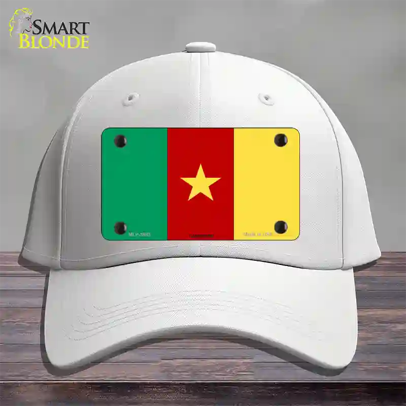 Cameroon Flag Novelty License Plate Hat Cotton / White