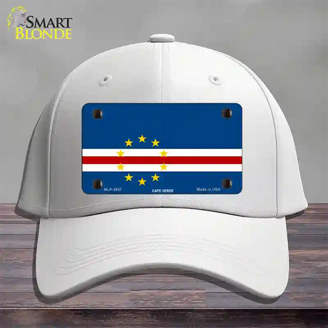 Cape Verde Flag Novelty License Plate Hat Cotton / White