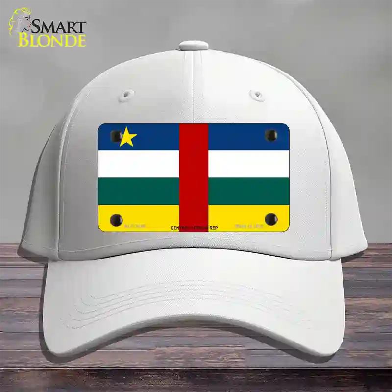 Central African Rep Flag Novelty License Plate Hat Cotton / White