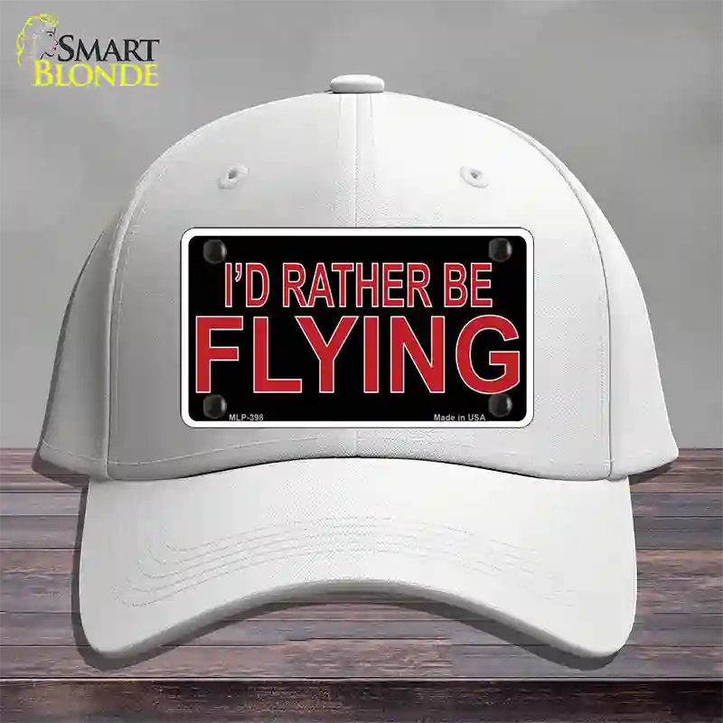 Rather Be Flying Novelty License Plate Hat Cotton / White