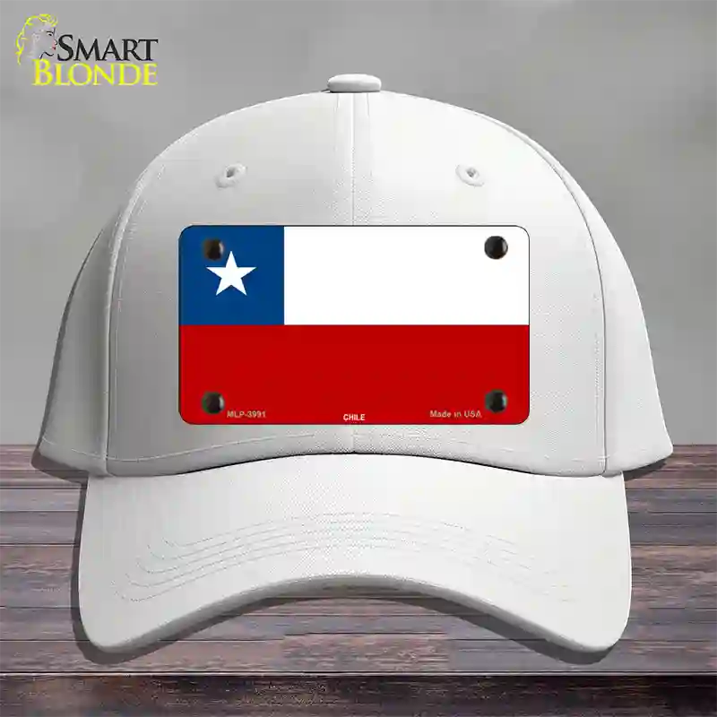 Chile Flag Novelty License Plate Hat Cotton / White