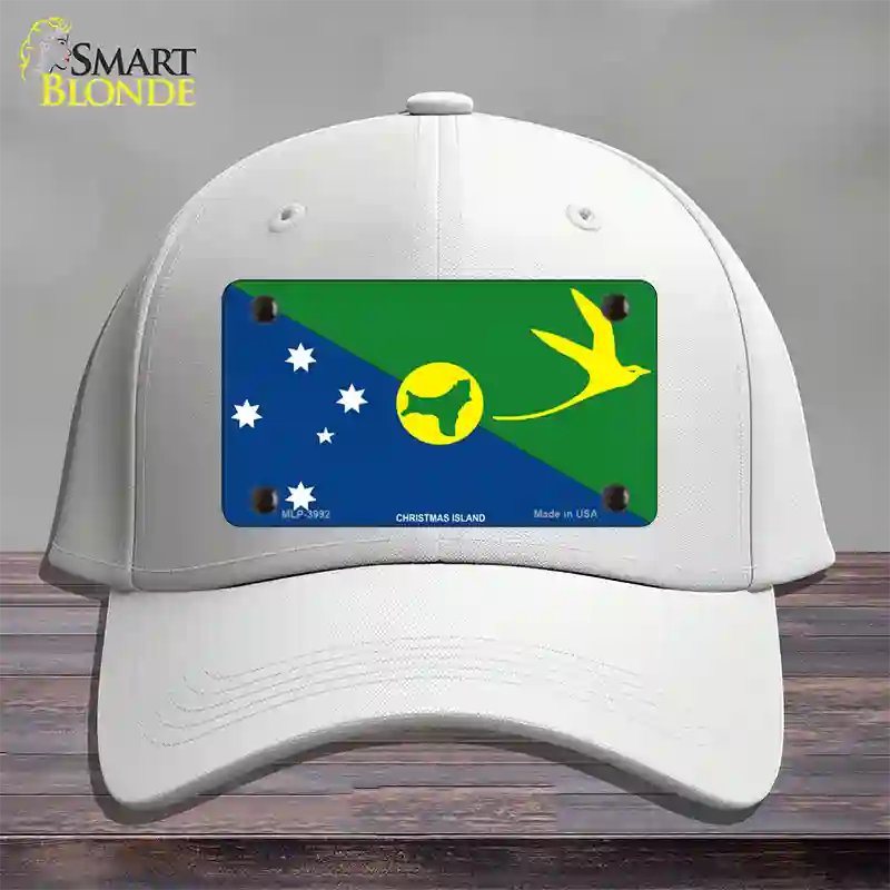 Christmas Island Flag Novelty License Plate Hat Cotton / White