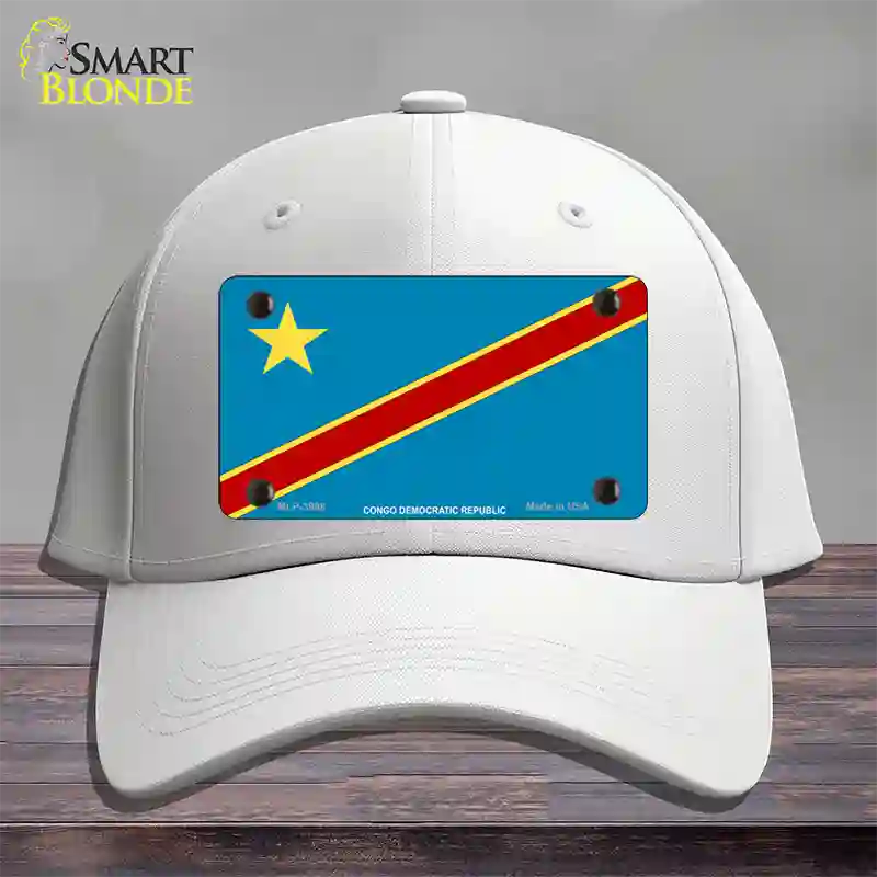 Congo Democratic Republic Flag Novelty License Plate Hat Cotton / White