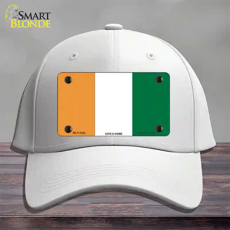 Cote D Ivoire Flag Novelty License Plate Hat Cotton / White