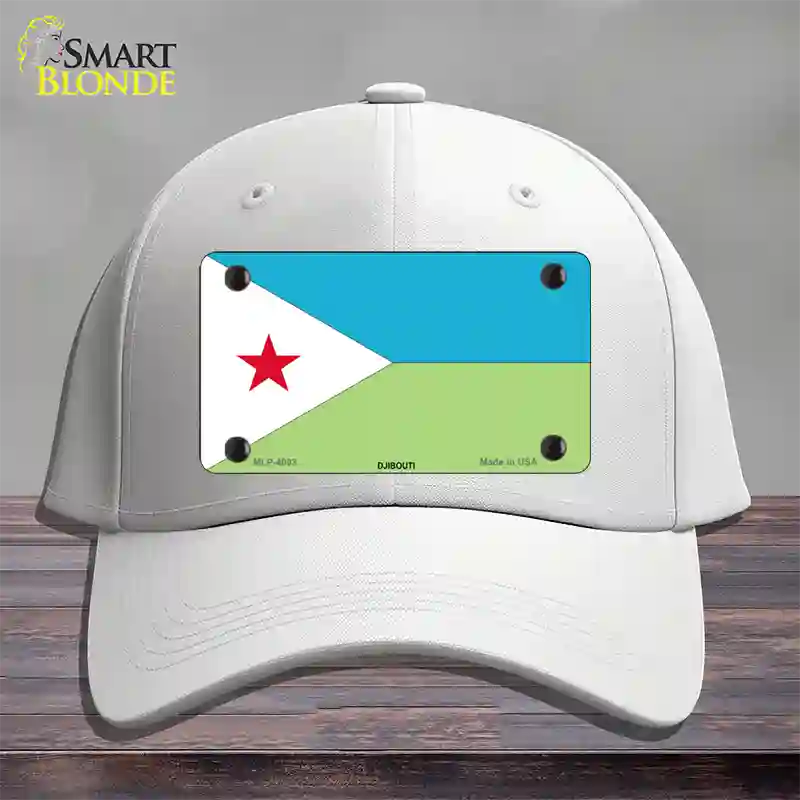 Djibouti Flag Novelty License Plate Hat Cotton / White