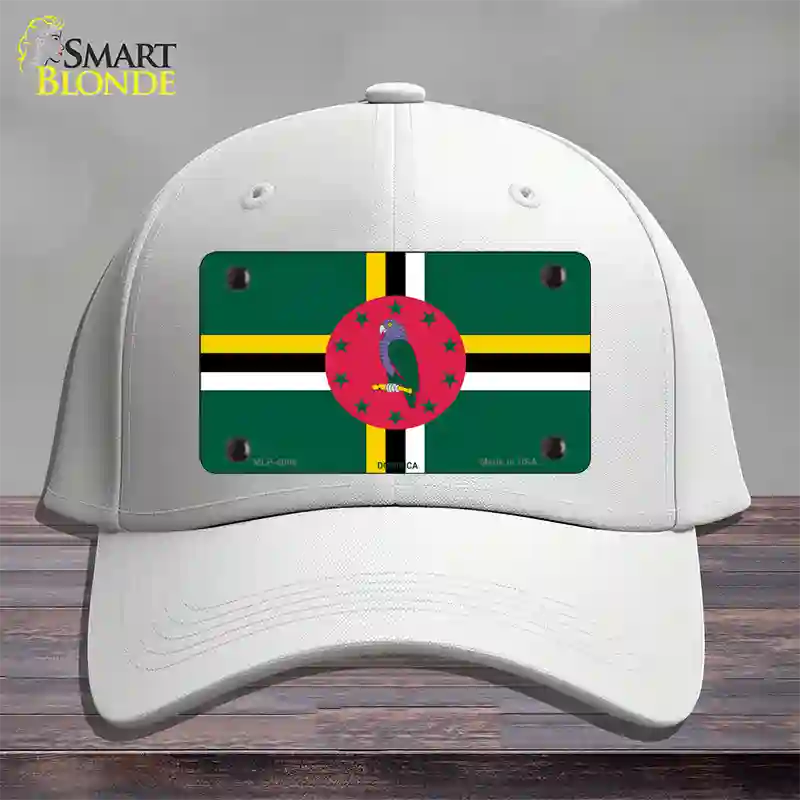 Dominica Flag Novelty License Plate Hat Cotton / White