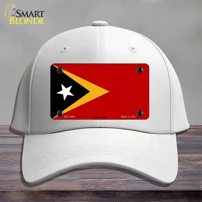 East Timor Flag Novelty License Plate Hat Cotton / White