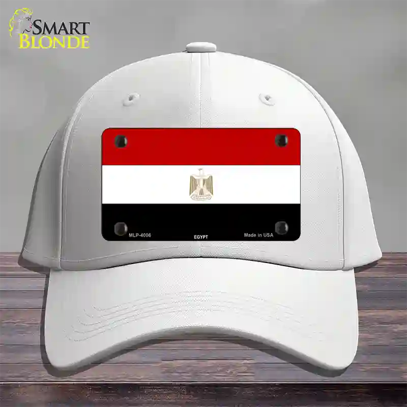 Egypt Flag Novelty License Plate Hat Cotton / White