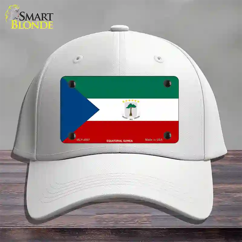 Equatorial Guinea Flag Novelty License Plate Hat Cotton / White