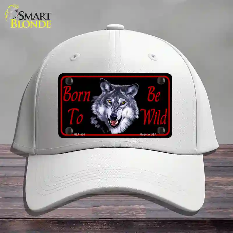 Born To Be Wild Novelty License Plate Hat Cotton / White