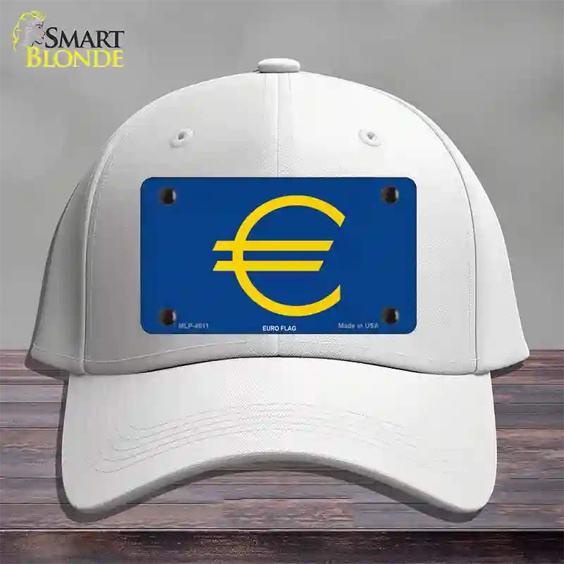 Euro Flag Novelty License Plate Hat Cotton / White