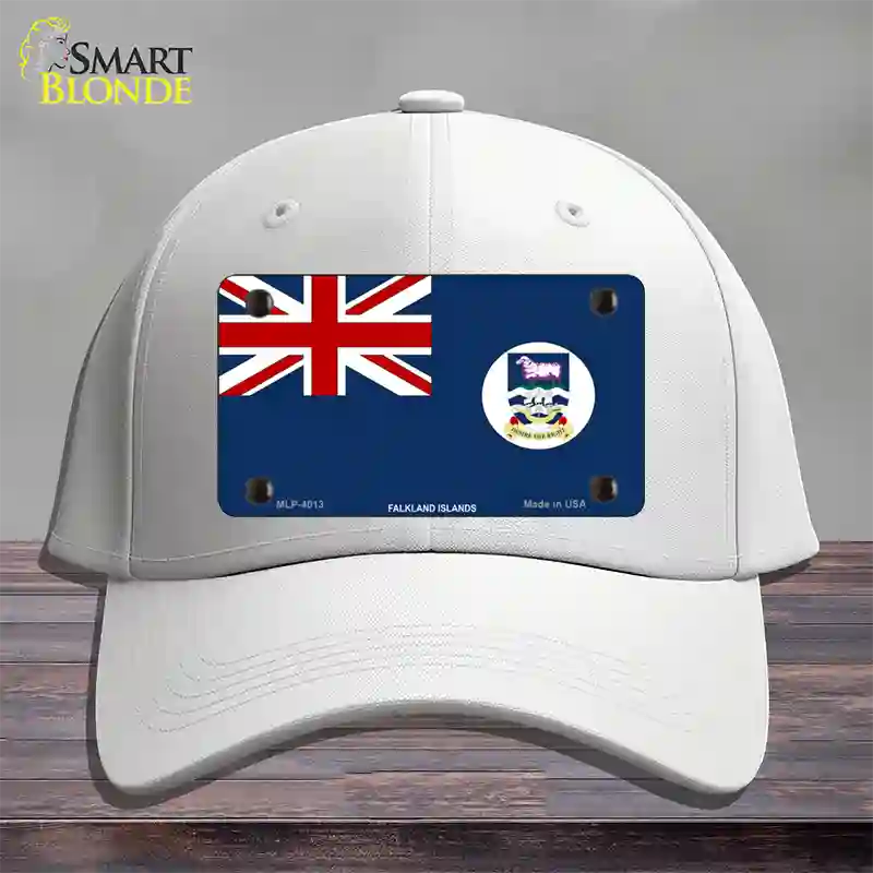 Falkland Islands Flag Novelty License Plate Hat Cotton / White