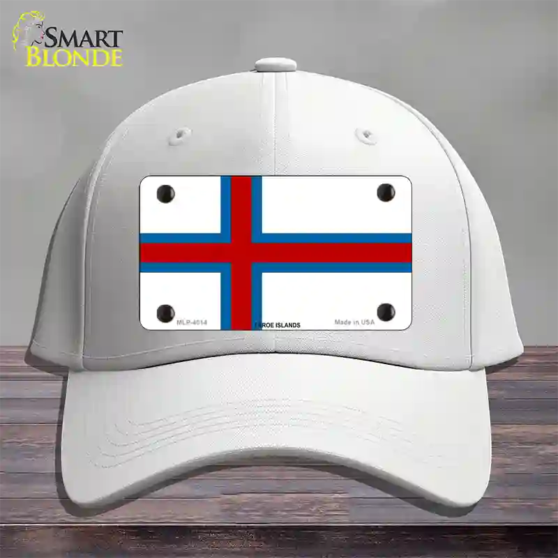 Faroe Islands Flag Novelty License Plate Hat Cotton / White