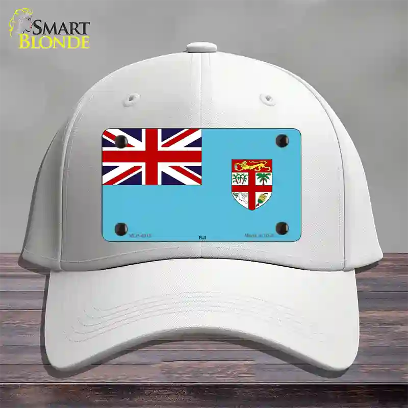 Fiji Flag Novelty License Plate Hat Cotton / White