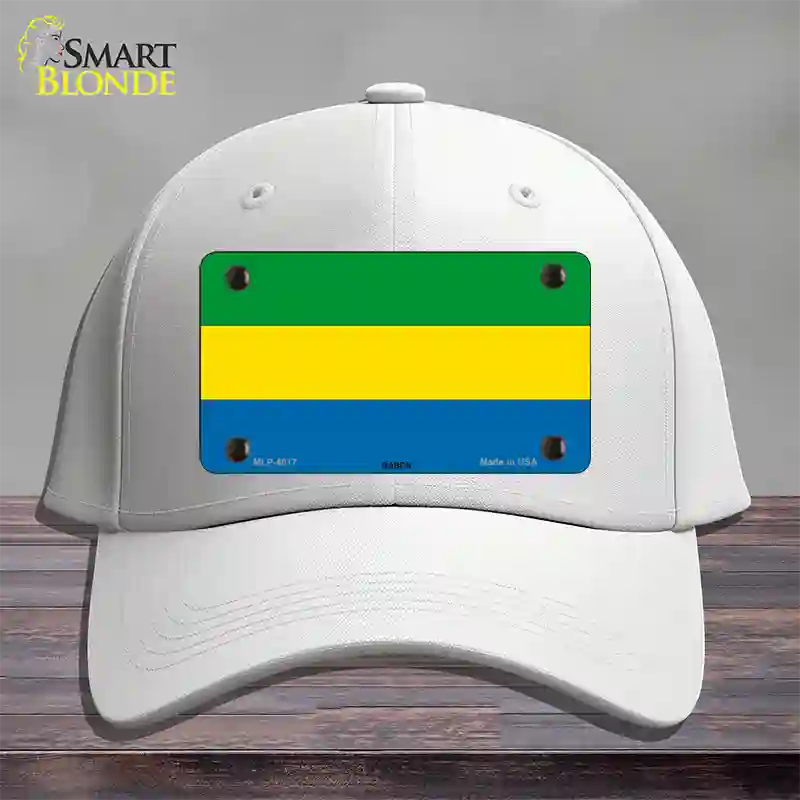 Gabon Flag Novelty License Plate Hat Cotton / White