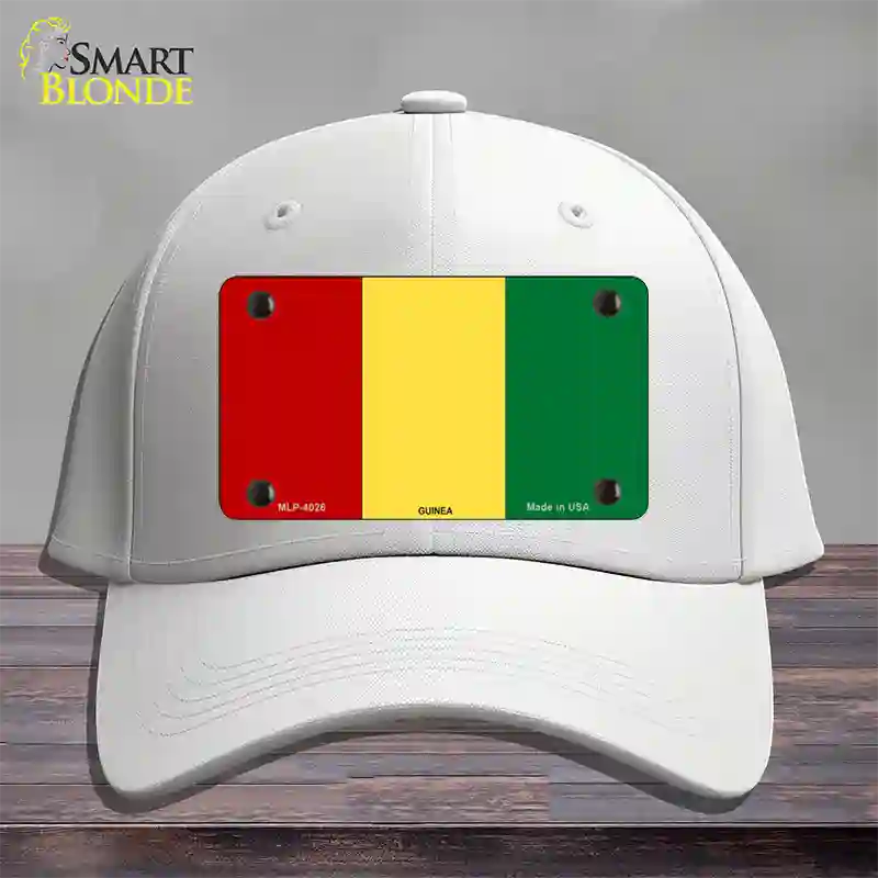 Guinea Flag Novelty License Plate Hat Cotton / White