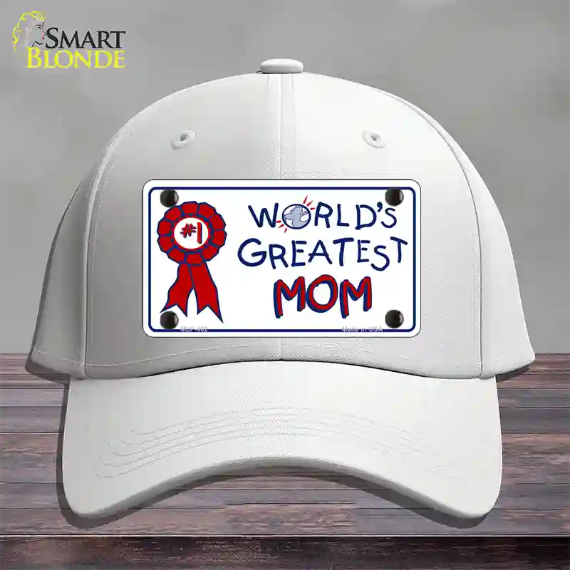 Worlds Greatest Mom Novelty License Plate Hat Cotton / White