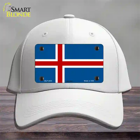 Iceland Flag Novelty License Plate Hat Cotton / White