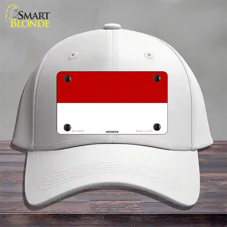 Indonesia Flag Novelty License Plate Hat Cotton / White