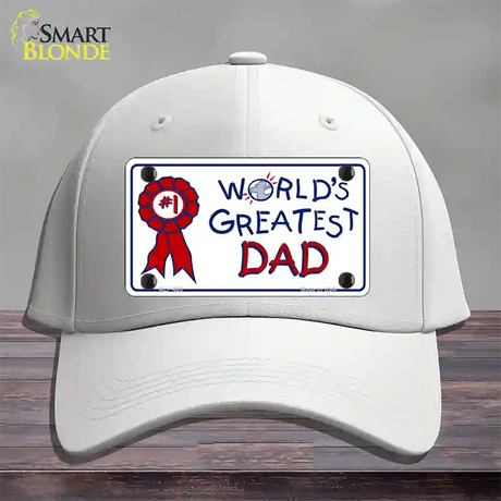 Worlds Greatest Dad Novelty License Plate Hat Cotton / White