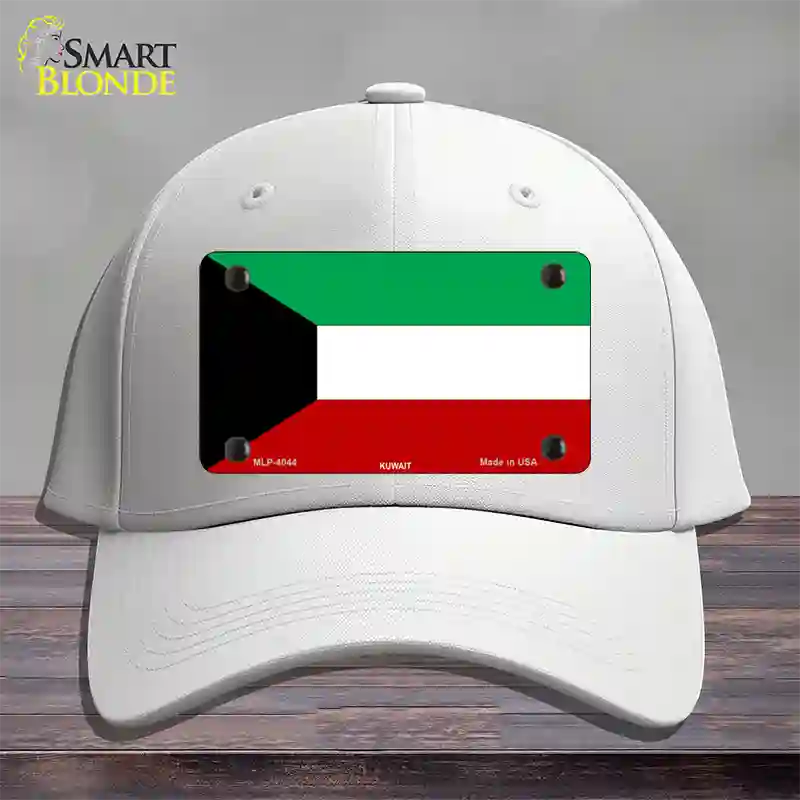 Kuwait Flag Novelty License Plate Hat Cotton / White