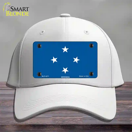 Micronesia Flag Novelty License Plate Hat Cotton / White