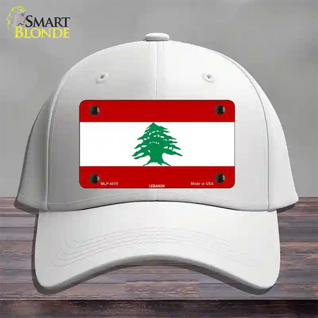 Lebanon Flag Novelty License Plate Hat Cotton / White