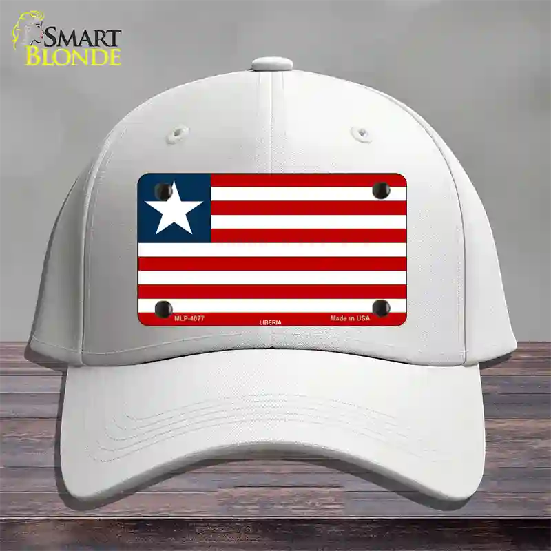 Liberia Flag Novelty License Plate Hat Cotton / White