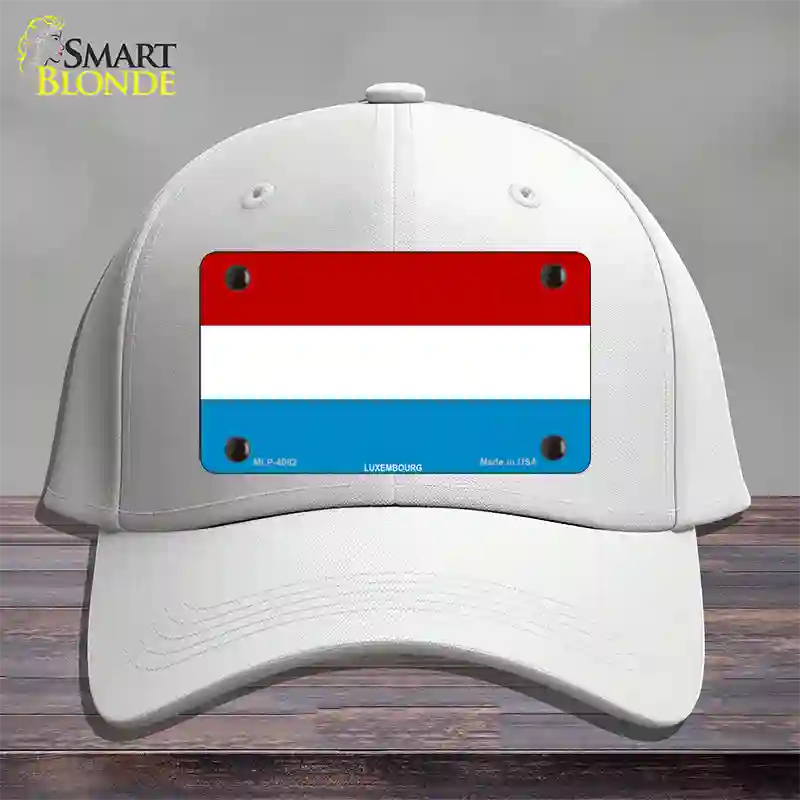 Luxembourg Flag Novelty License Plate Hat Cotton / White