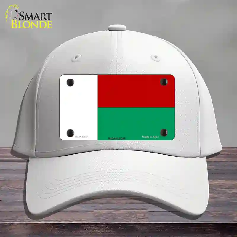 Madagascar Flag Novelty License Plate Hat Cotton / White