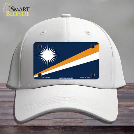 Marshall Islands Flag Novelty License Plate Hat Cotton / White