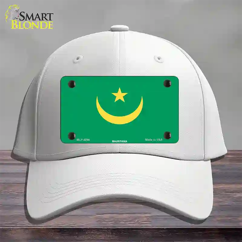 Mauritania Flag Novelty License Plate Hat Cotton / White