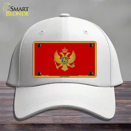 Montenegro Flag Novelty License Plate Hat Cotton / White