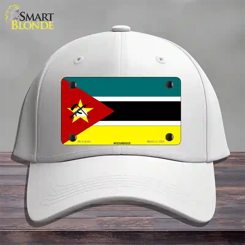 Mozambique Flag Novelty License Plate Hat Cotton / White