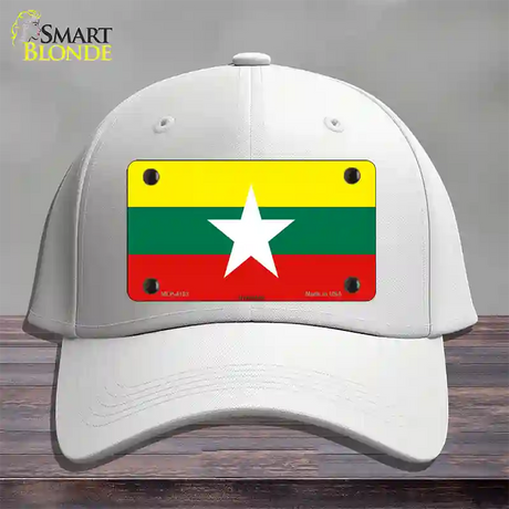 Myanmar Flag Novelty License Plate Hat Cotton / White