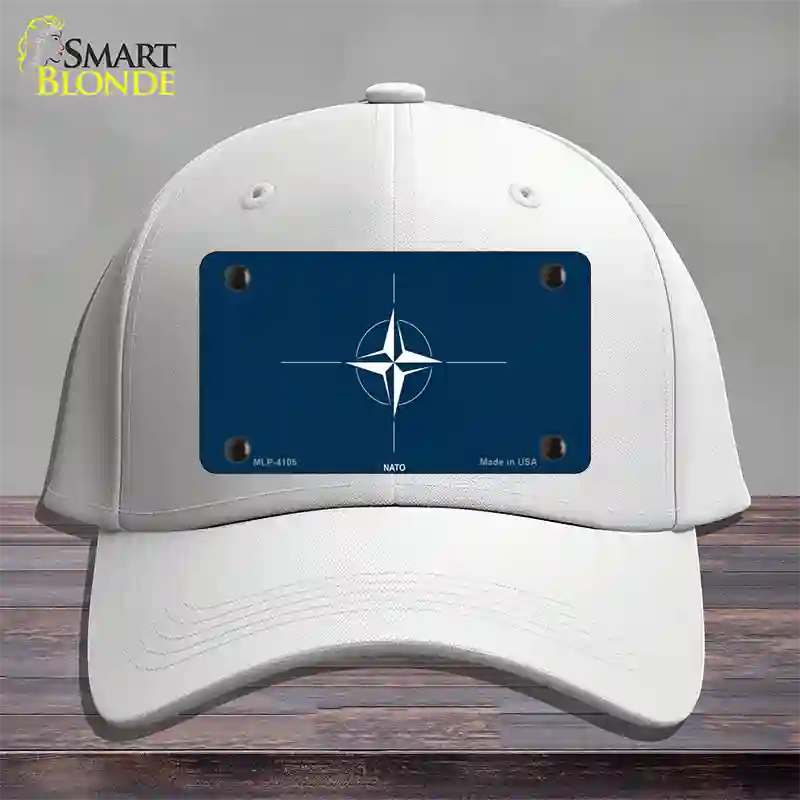 Nato Flag Novelty License Plate Hat Cotton / White