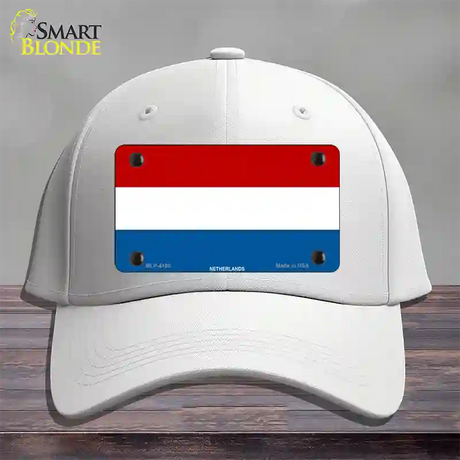 Netherlands Flag Novelty License Plate Hat Cotton / White