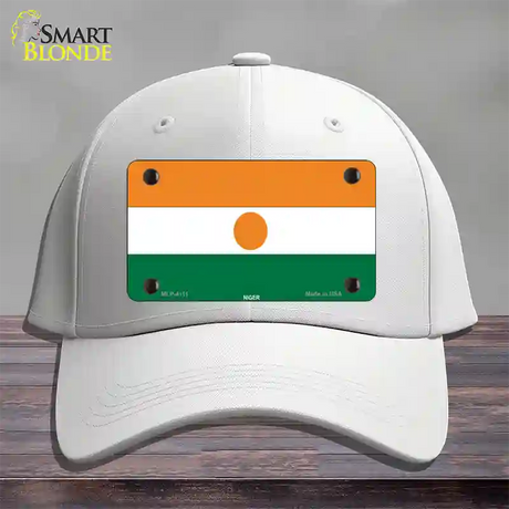 Niger Flag Novelty License Plate Hat Cotton / White