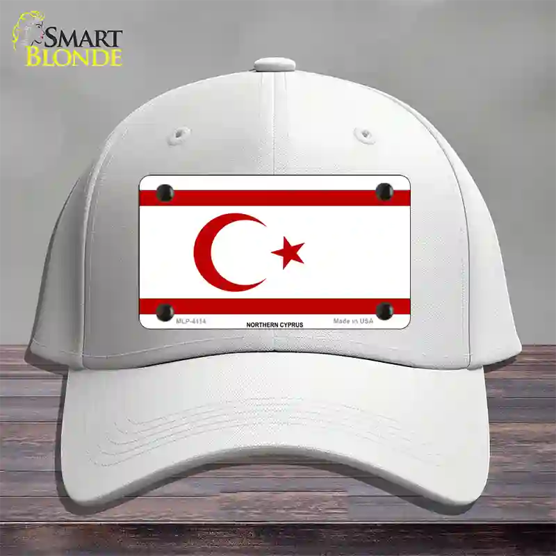 Northern Cyprus Flag Novelty License Plate Hat Cotton / White