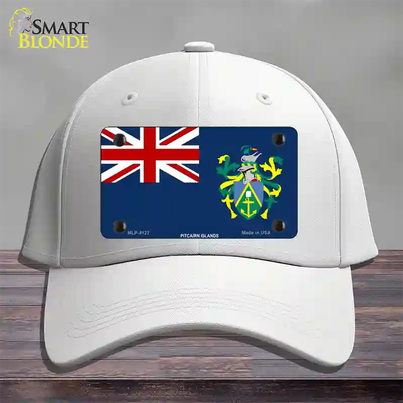 Pitcairn Islands Flag Novelty License Plate Hat Cotton / White