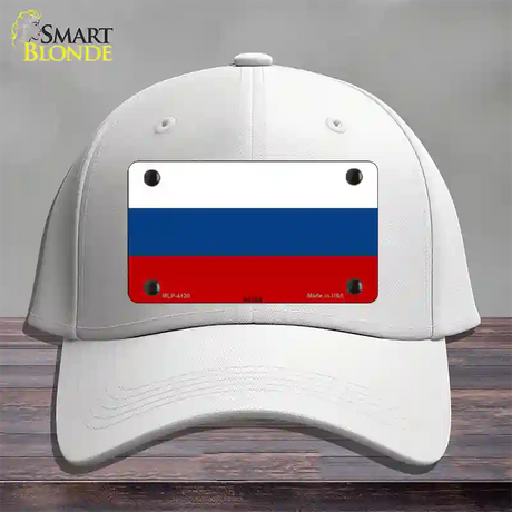 Russia Flag Novelty License Plate Hat Cotton / White