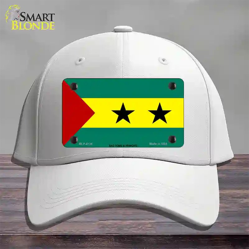 Sao Tome And Principe Flag Novelty License Plate Hat Cotton / White