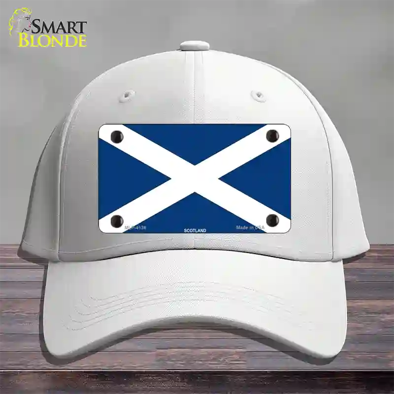 Scotland Flag Novelty License Plate Hat Cotton / White