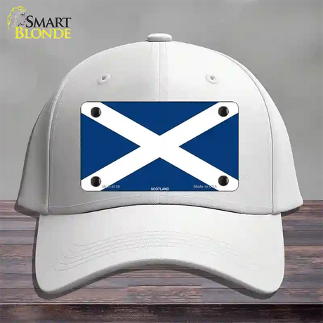 Scotland Flag Novelty License Plate Hat Cotton / White