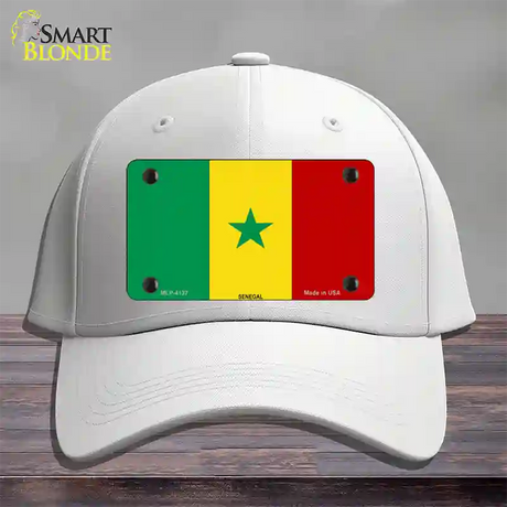 Senegal Flag Novelty License Plate Hat Cotton / White